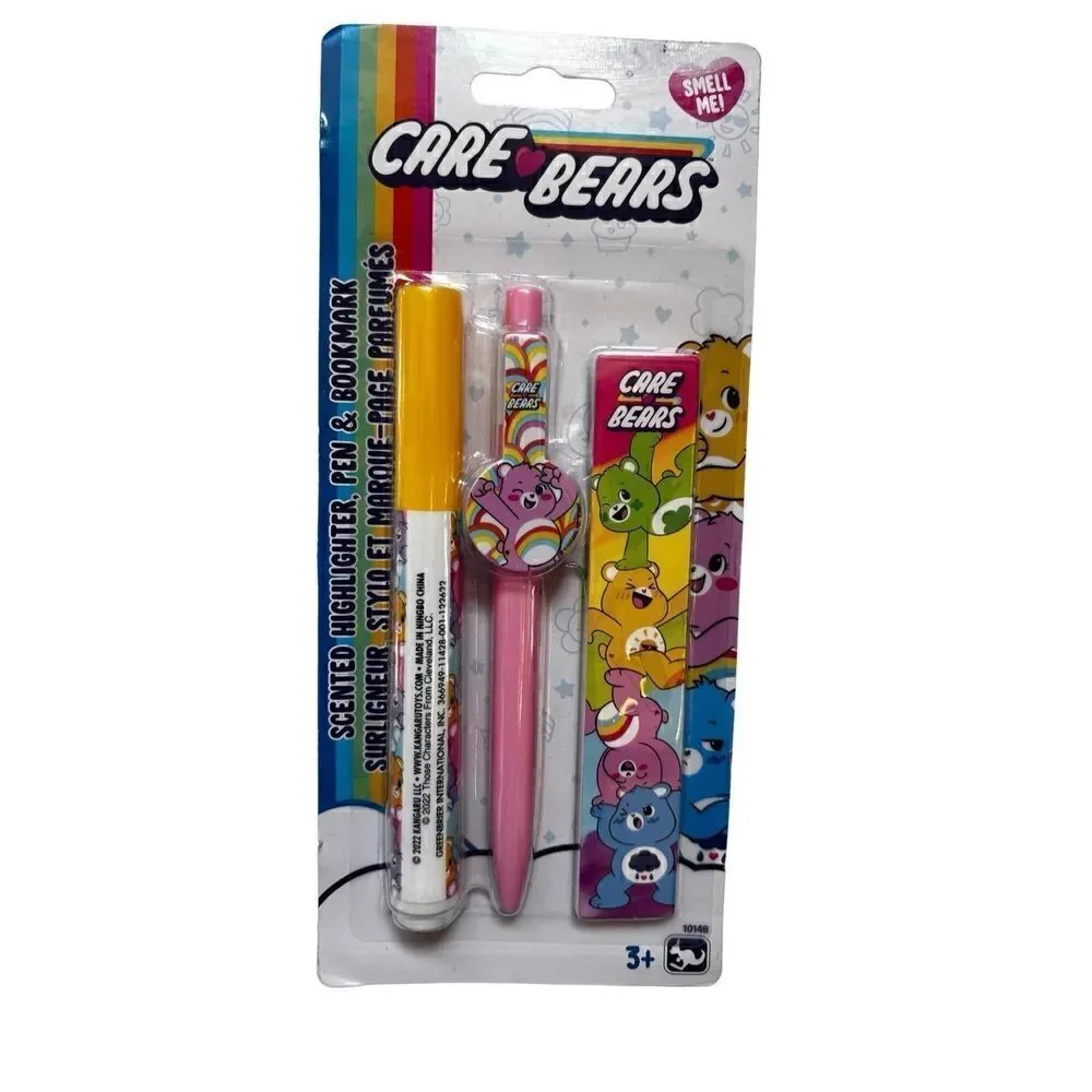 Care bear  scented highlighter pen and bookmark new in package